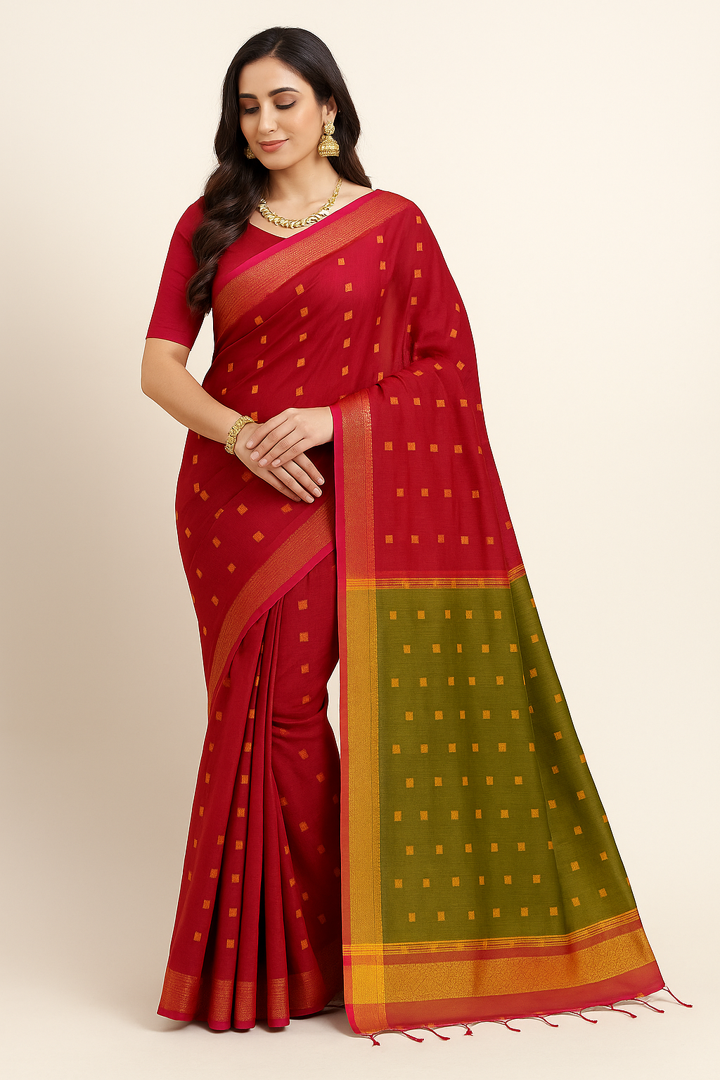 Dual Colour Copper Jori Handloom - Image 2