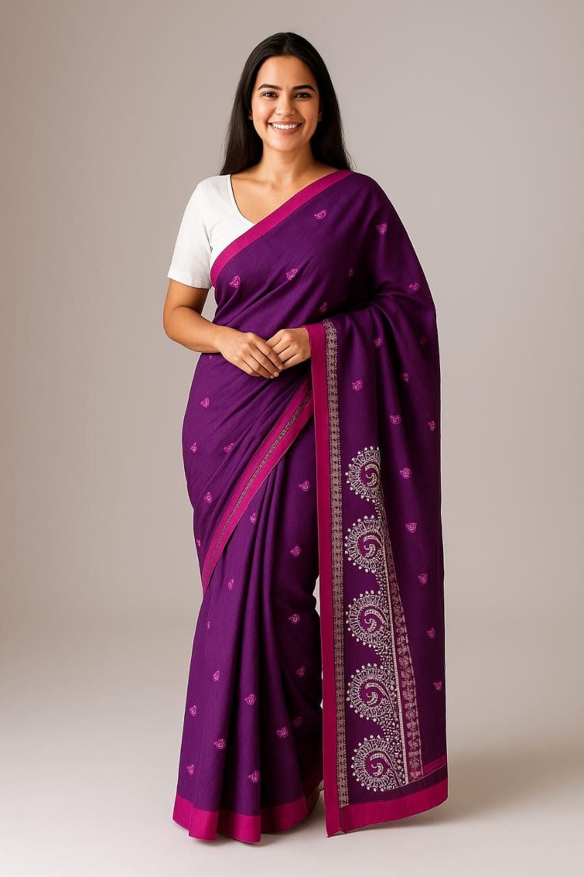 Copper & Still Jori Handloom Saree